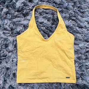 Hollister Halter Neck Tank Top, Yellow, Size XS